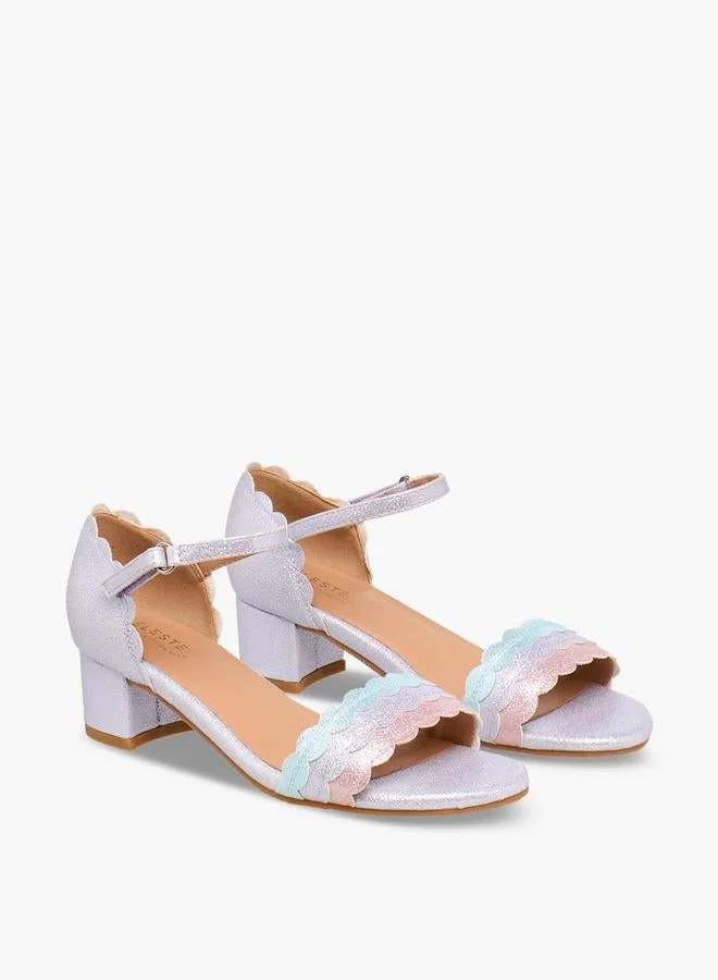 سيليست صنادل بكعب عريض بحزام للكاحل للبنات - تشكيلة رمضان